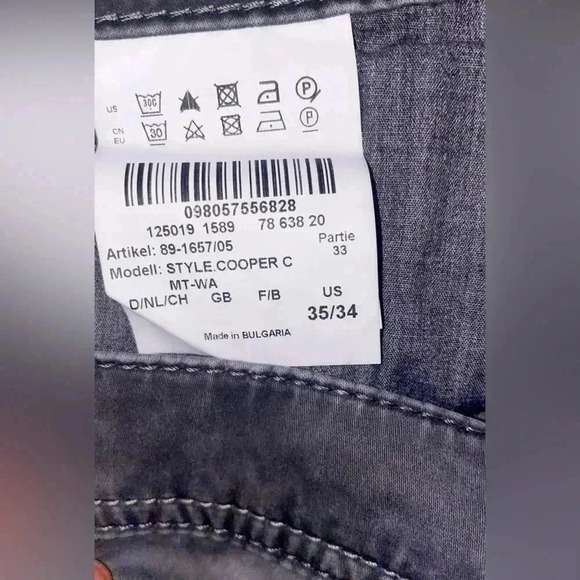 Brax “cooper fancy”  casual chino stylish charcoal grey regular fit pants 35 - Picture 4 of 4